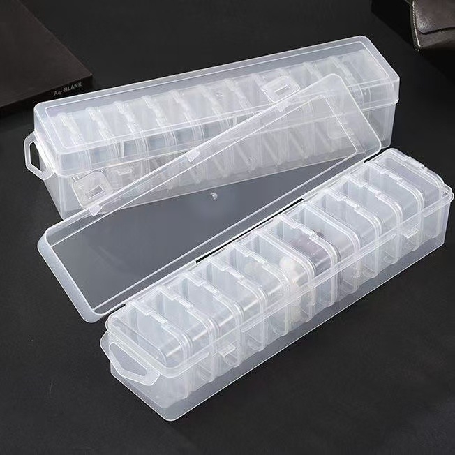Prozirna pravokutna kutija s 24+1 pretinaca za pohranu perli za DIY materijale za nakit