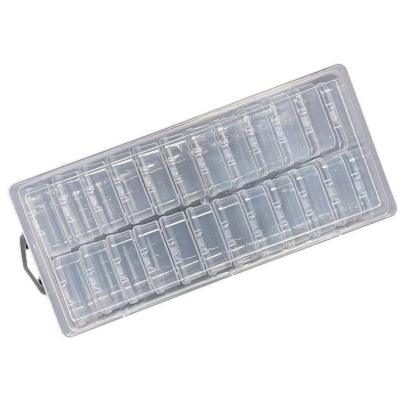 Prozirna pravokutna kutija s 24+1 pretinaca za pohranu perli za DIY materijale za nakit