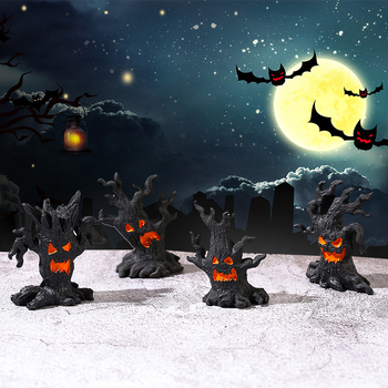 Halloween rezin ukras za mini krajolike s duhom drveta
