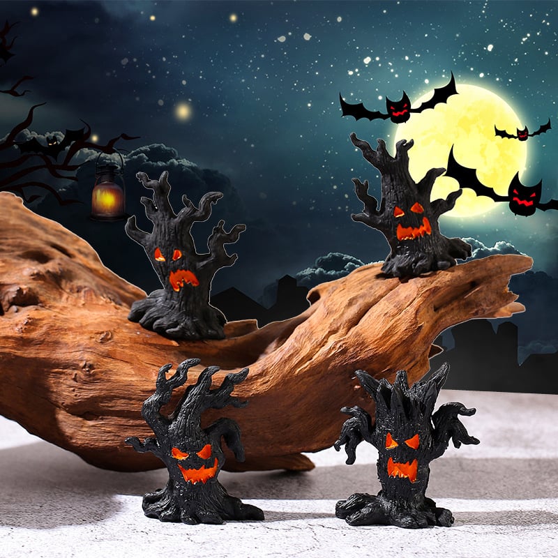Halloween rezin ukras za mini krajolike s duhom drveta