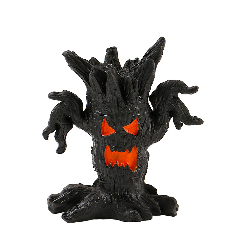 Halloween rezin ukras za mini krajolike s duhom drveta