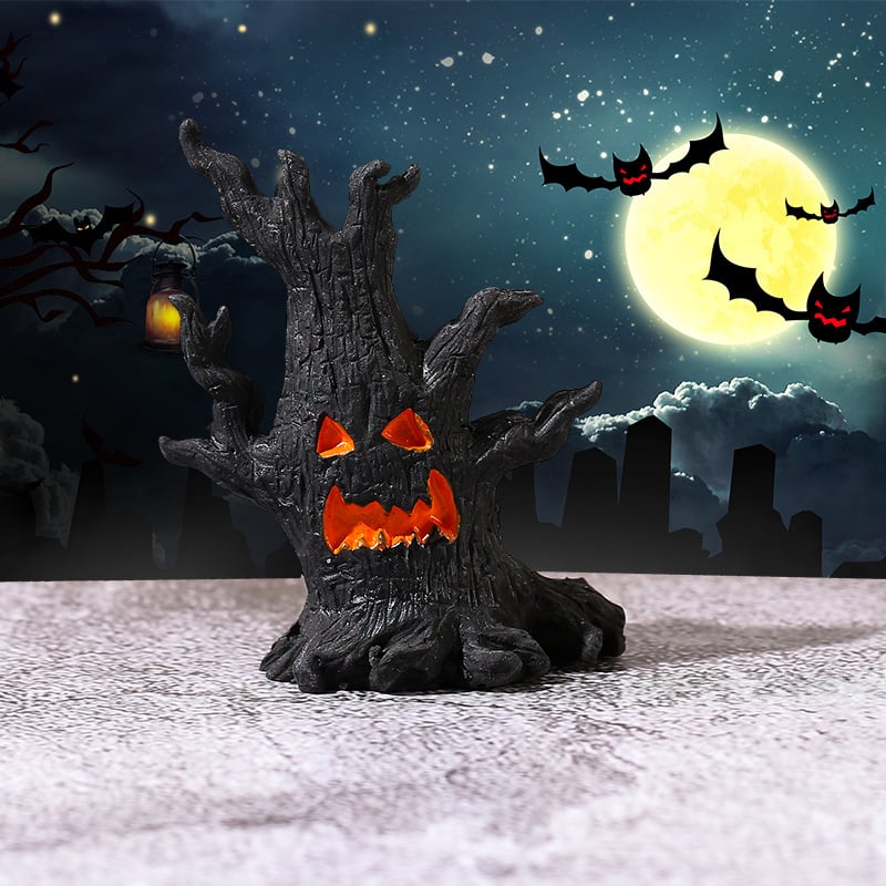 Halloween rezin ukras za mini krajolike s duhom drveta