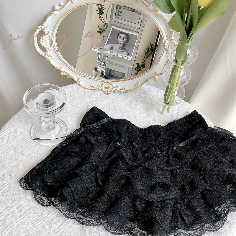 Ženske pet slojeva čipkastih sigurnosnih šorti, neprozračni za ljeto, od ice silk materijala, pokrivaju područje trokuta