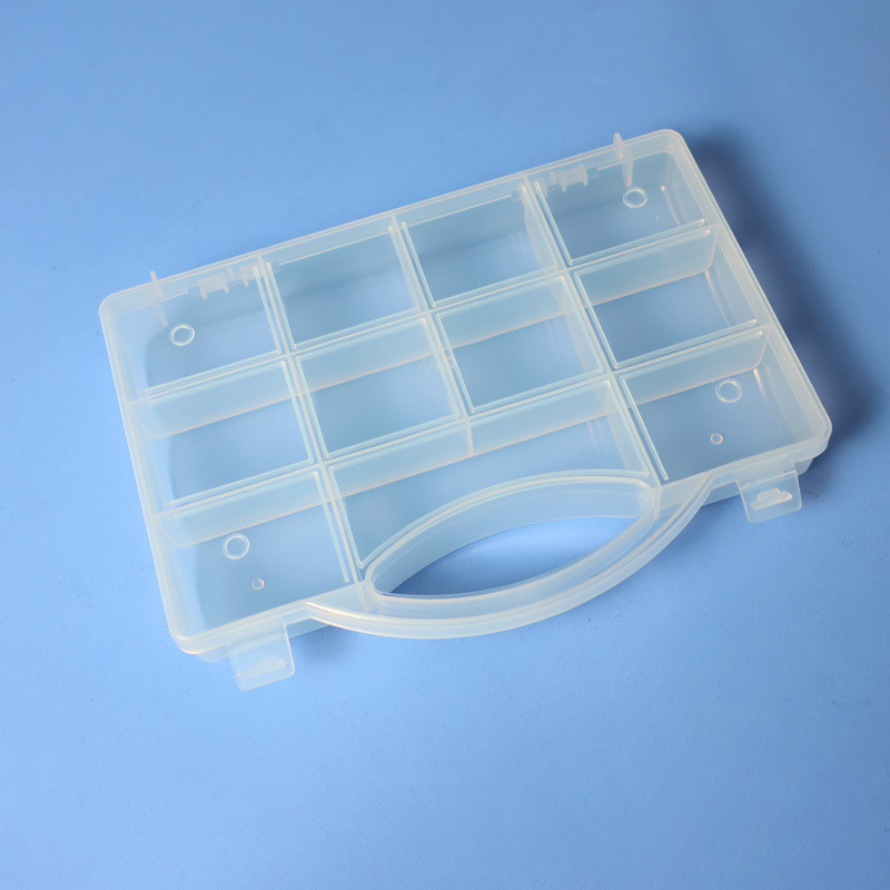 Prozirna plastična prijenosna kutija s 11 odjeljaka i poklopcem, za perle, nakit i DIY projekti