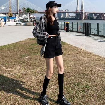 Ženske traper šorc s visokim strukom, ljeto 2025, opušten kroj, street hipster stil, dužina 3/4