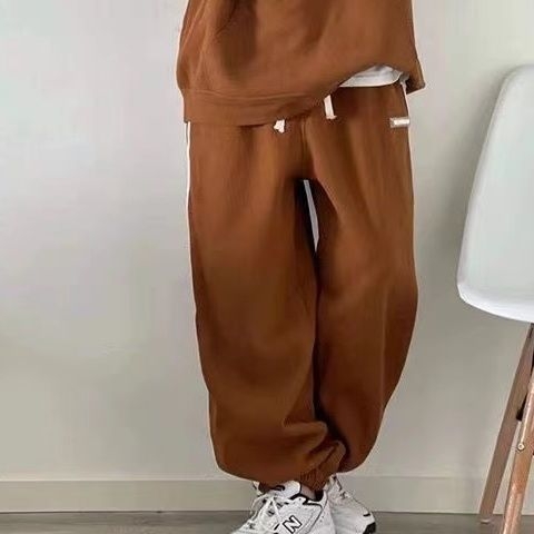 Opušteni sportski komplet s hoodiejem i hlačama, korejski stil, jesen, studentska moda, casual, plus size, dvodjelni set