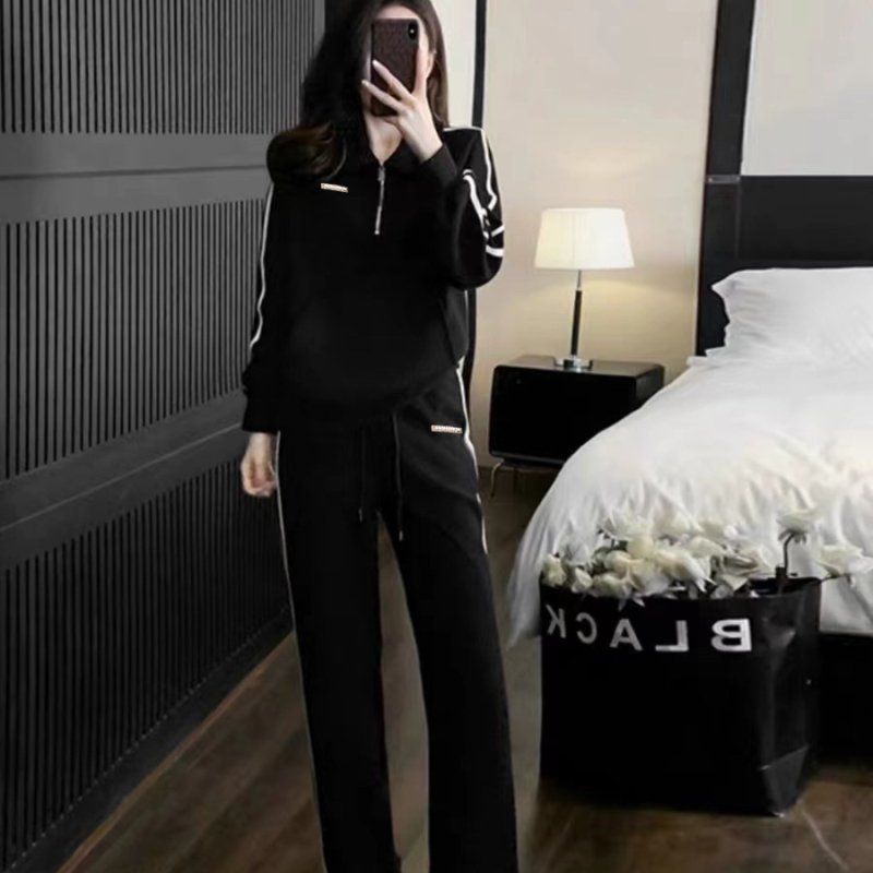 Opušteni sportski komplet s hoodiejem i hlačama, korejski stil, jesen, studentska moda, casual, plus size, dvodjelni set