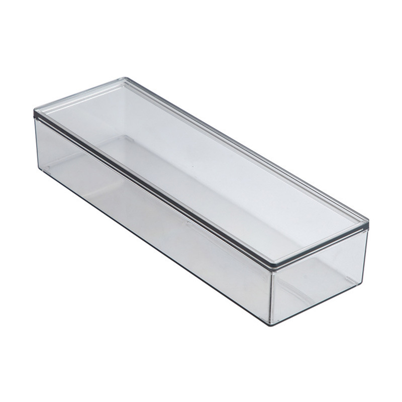 Prozirna akrilna kutija za pohranu u kuhinji, voće i povrće, hrana i kozmetika, dimenzije 30x10x6 cm, kapacitet 1.8 L