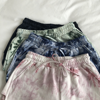 Ženske sportske šorce s thai tie-dye printom, opuštenog širokog kroja, visokim strukom, HyunA-inspiriran stil, za trčanje i plažu