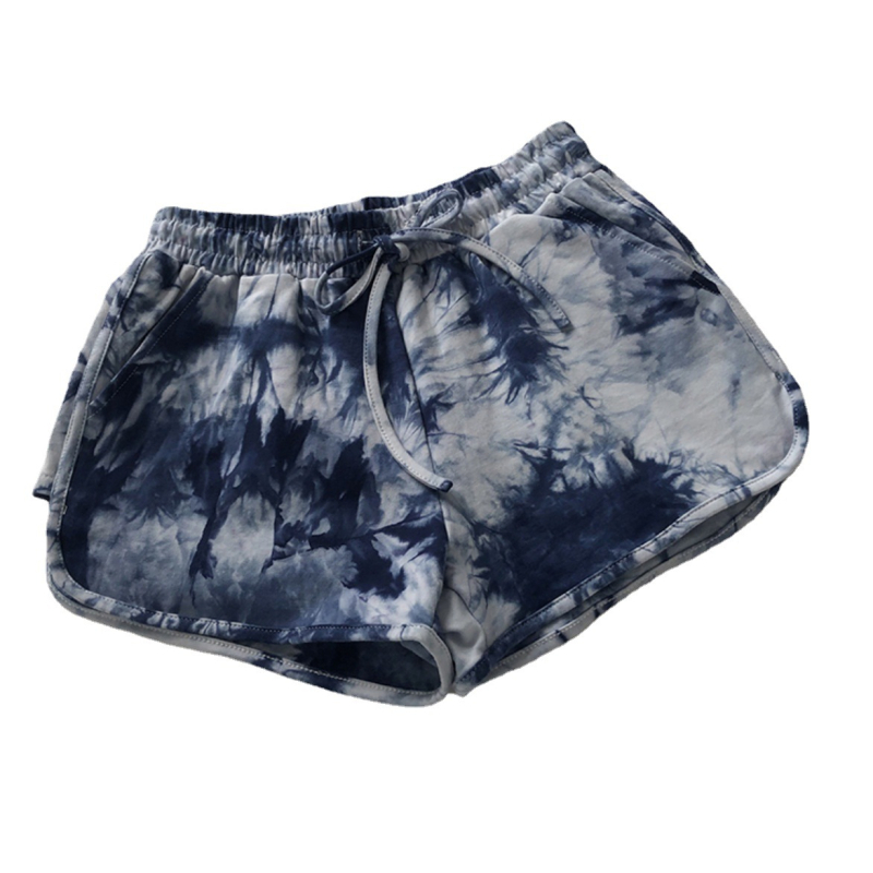 Ženske sportske šorce s thai tie-dye printom, opuštenog širokog kroja, visokim strukom, HyunA-inspiriran stil, za trčanje i plažu