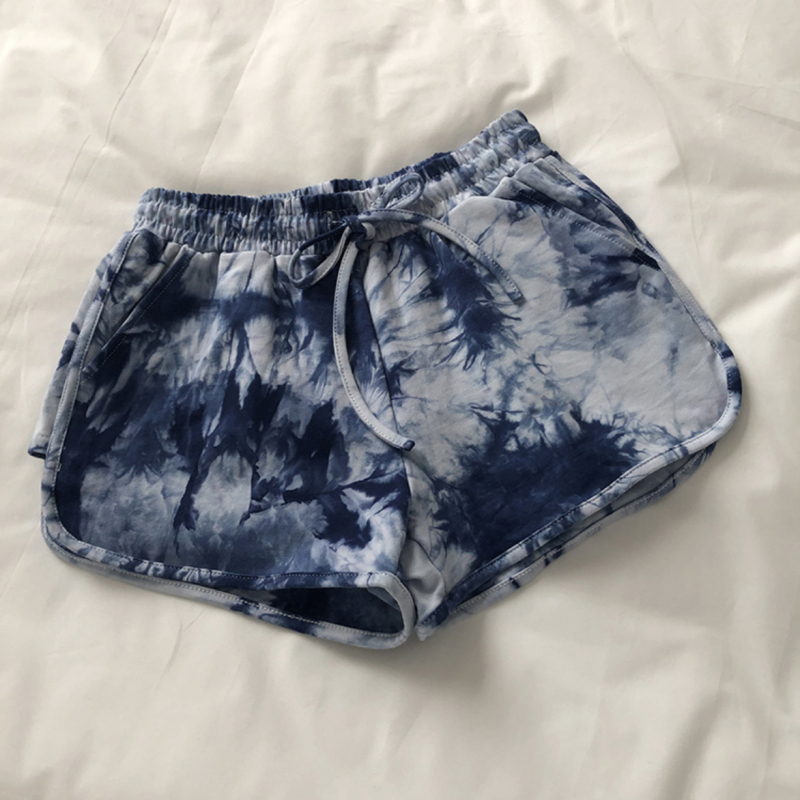Ženske sportske šorce s thai tie-dye printom, opuštenog širokog kroja, visokim strukom, HyunA-inspiriran stil, za trčanje i plažu