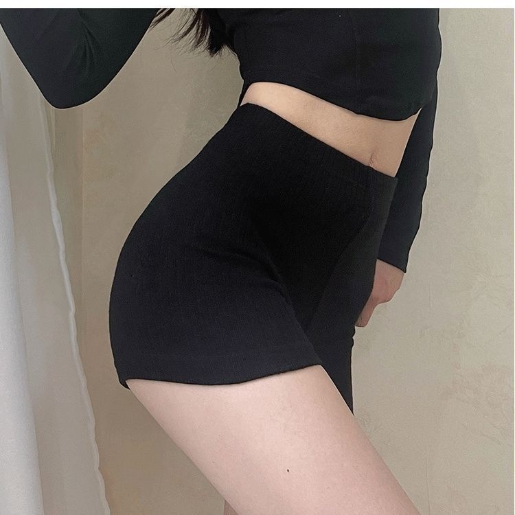 Ženske kratke fitness hlače visokog struka, kapri dužina, podizanje bokova, za ples i jogu, neprozirne