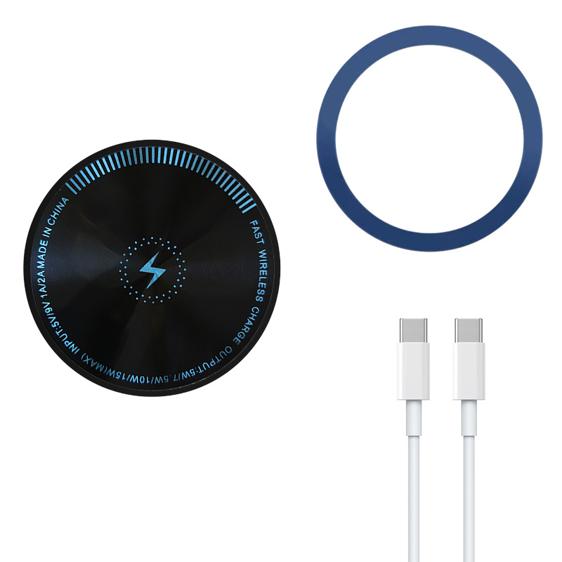 Magnetski bežični punjač sa snažnim magnetima, šareni ogledni uzorak, 15W, kompatibilan s iPhone 12–16.