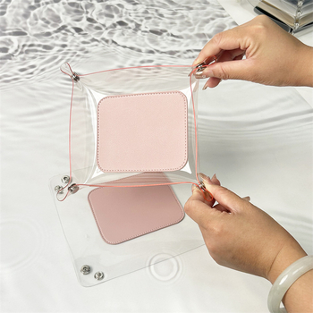 PU koža PVC patchwork spremnik za pohranu – stolni organizator nakita, kutija za perle i držač ključeva