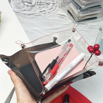 PU koža PVC patchwork spremnik za pohranu – stolni organizator nakita, kutija za perle i držač ključeva