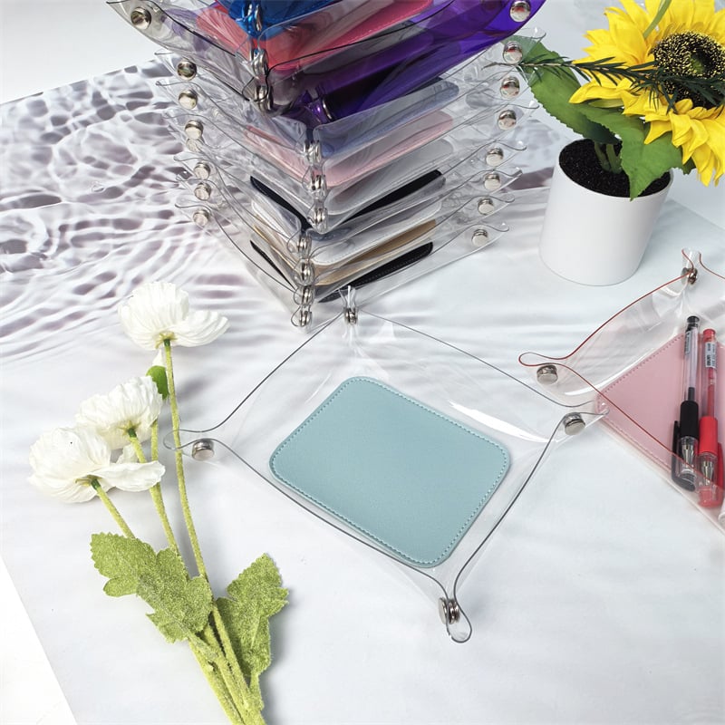 PU koža PVC patchwork spremnik za pohranu – stolni organizator nakita, kutija za perle i držač ključeva