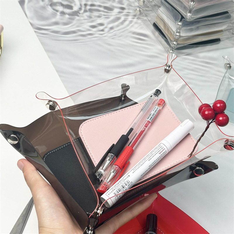 PU koža PVC patchwork spremnik za pohranu – stolni organizator nakita, kutija za perle i držač ključeva
