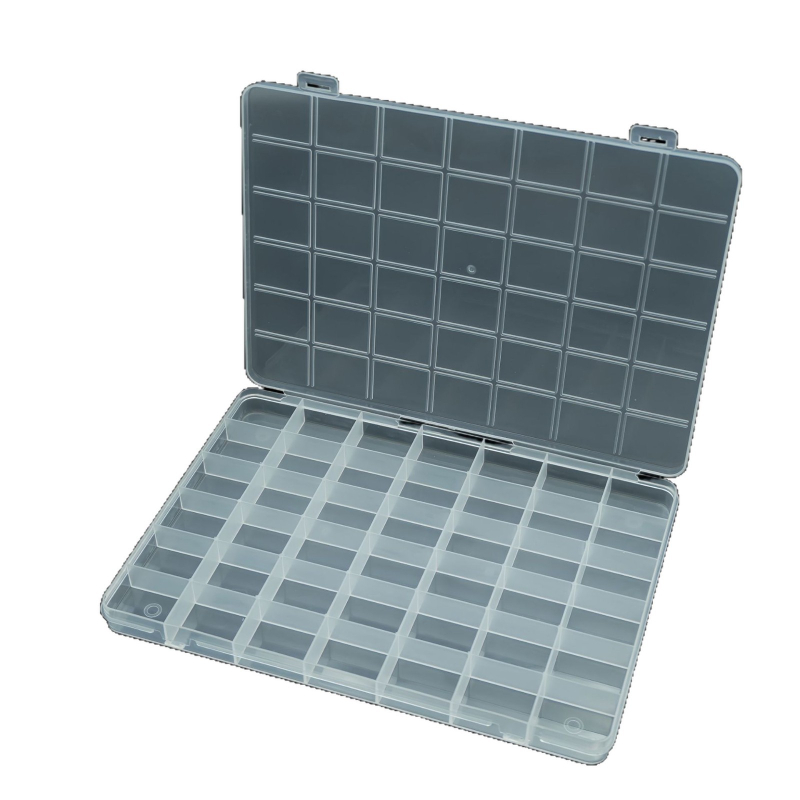 Prozirna PP kutija za pohranu sa 42 Pretinaca i fiksnim pregradama, dimenzije 23.3 × 16.5 × 1.8 cm, za gumbe, pribor za ribolov, perle i nakit