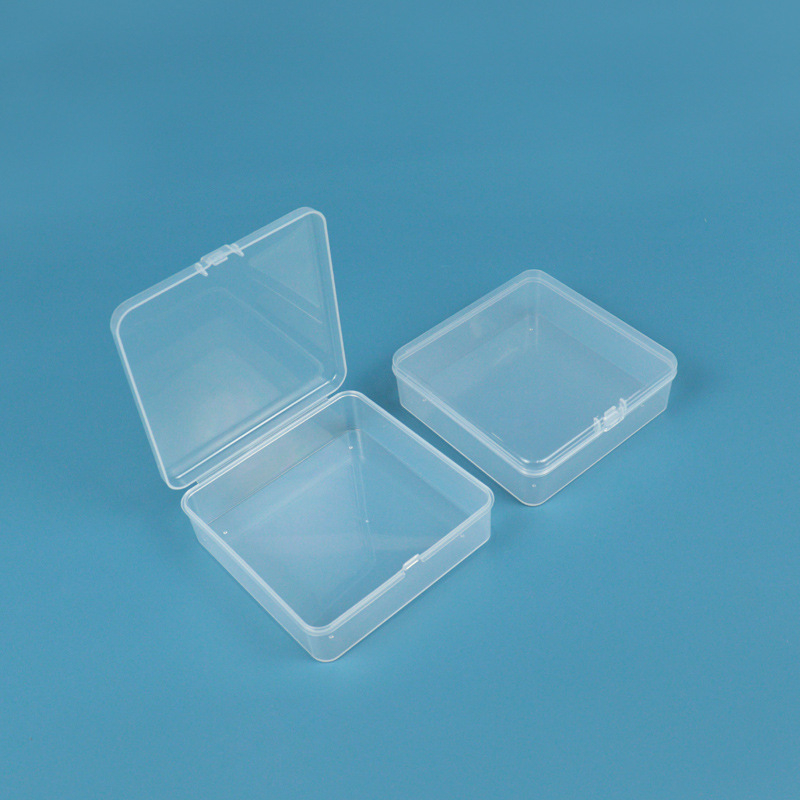 Kvadratna prozirna kutija za prikaz i pohranu nakita i perlica – PP plastična kutija s poklopcem, dimenzije 11,5×11,5×3,6 cm