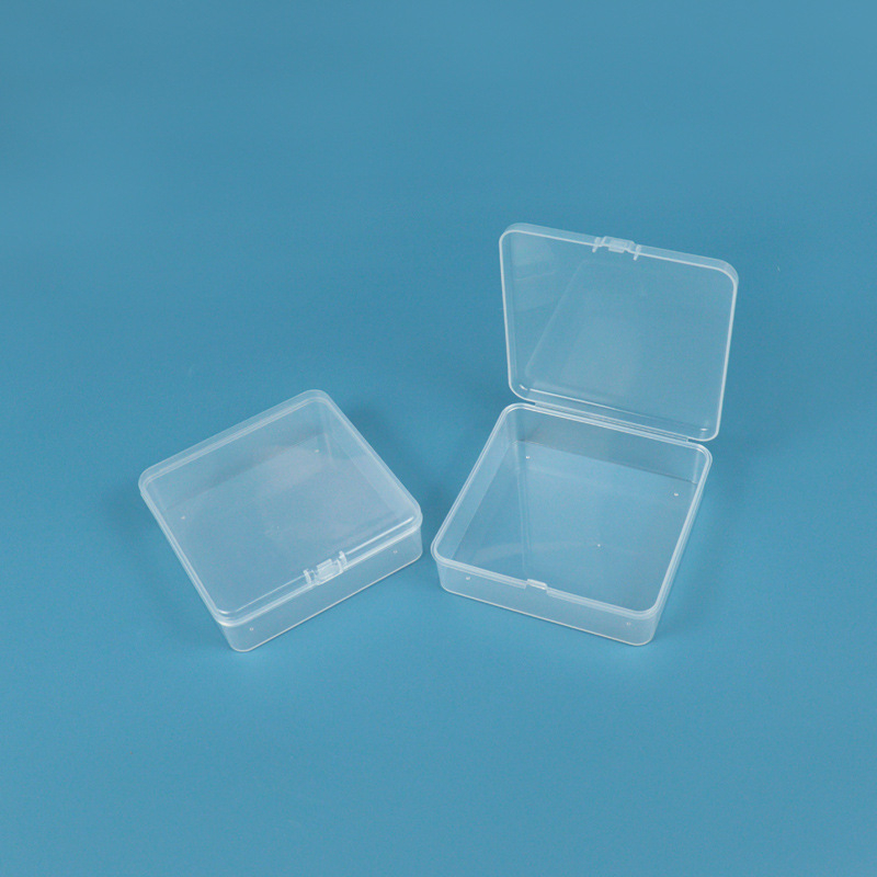 Kvadratna prozirna kutija za prikaz i pohranu nakita i perlica – PP plastična kutija s poklopcem, dimenzije 11,5×11,5×3,6 cm