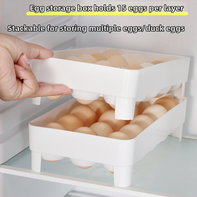 Jednostruka plastična kutija za jaja za kuhinju i hladnjak – s kopčom i mogućnošću slaganja