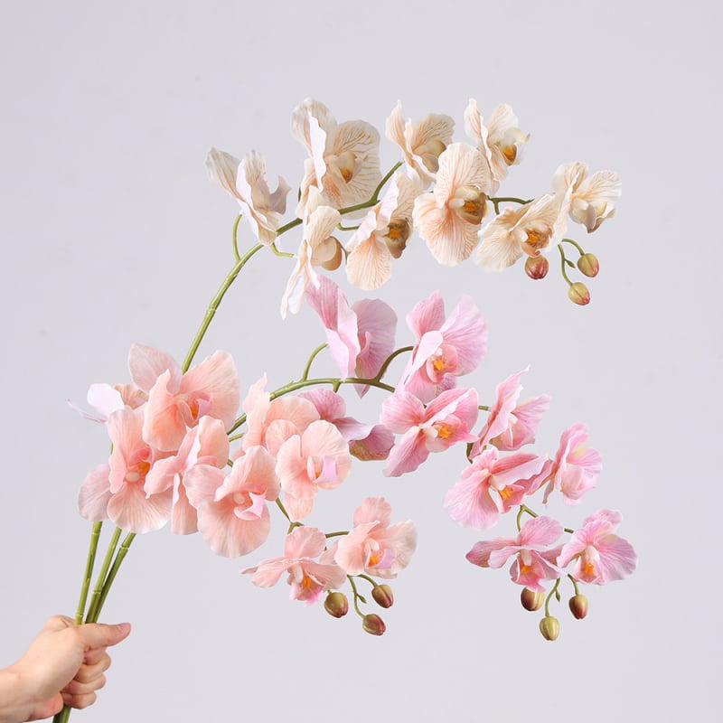 Umjetna orhideja Phalaenopsis s prirodnim dojmom, 9 cvjetova, svadbena stolna dekoracija, cvjetna dekoracija