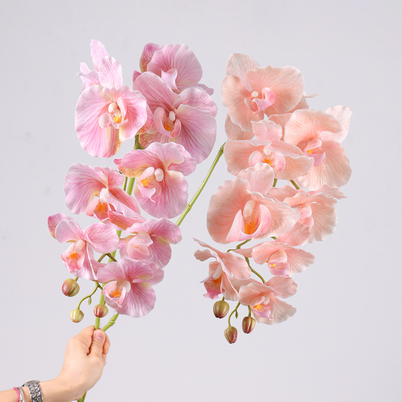 Umjetna orhideja Phalaenopsis s prirodnim dojmom, 9 cvjetova, svadbena stolna dekoracija, cvjetna dekoracija