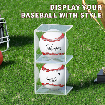Prozirna akrilna kutija za prikaz baseballa, kvadratnog oblika, 8 × 8 × 8 cm