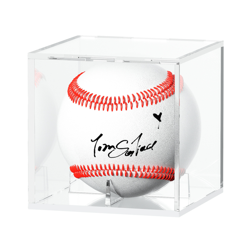 Prozirna akrilna kutija za prikaz baseballa, kvadratnog oblika, 8 × 8 × 8 cm
