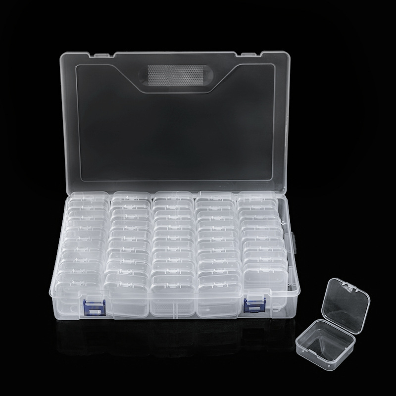 Set kutija za skladištenje perlica s 45 pretinaca i prozirnim pretincima od 5,5 cm za stolnu organizaciju – plastične klasifikacijske kutije, DIY kutija za nakit