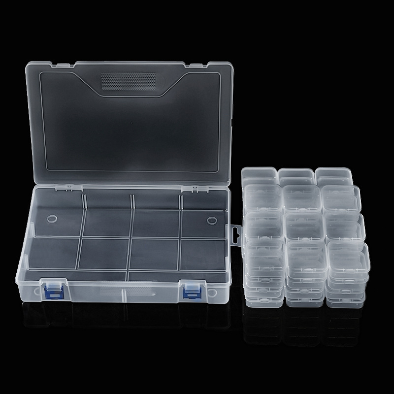 Set kutija za skladištenje perlica s 45 pretinaca i prozirnim pretincima od 5,5 cm za stolnu organizaciju – plastične klasifikacijske kutije, DIY kutija za nakit