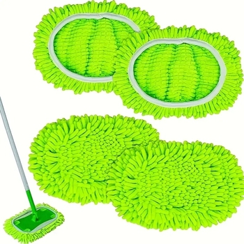 Kompatibilno s Swiffer Sweeper plosnatim mopom, zelena Chenille zamjenska glava za suho i mokro čišćenje