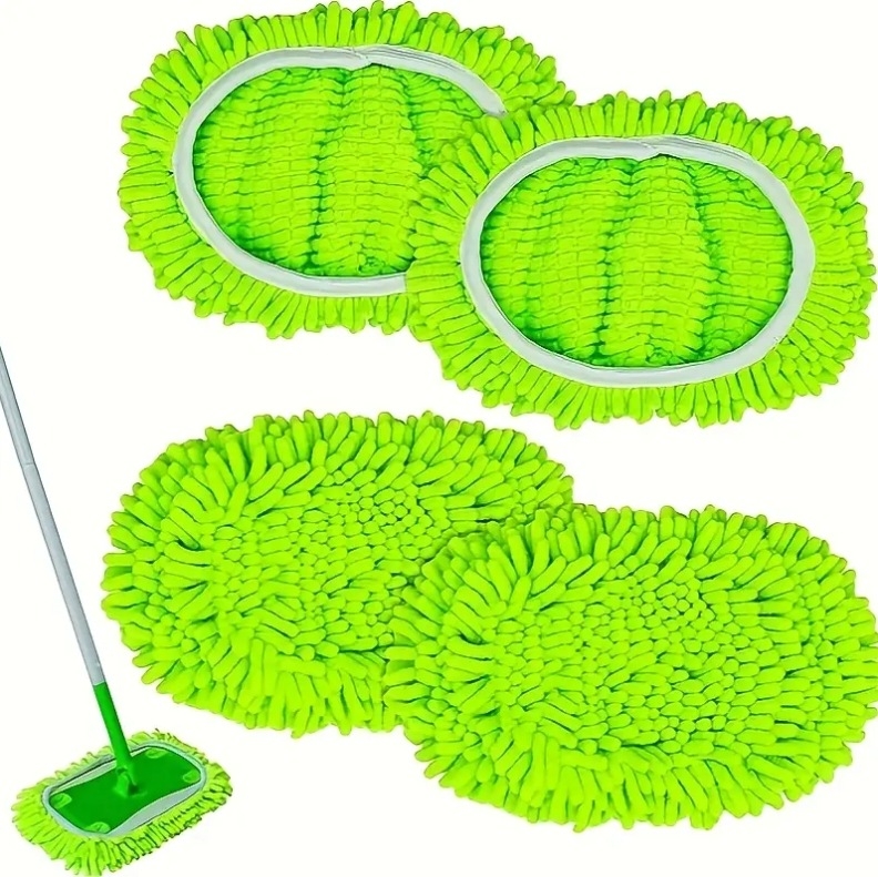 Kompatibilno s Swiffer Sweeper plosnatim mopom, zelena Chenille zamjenska glava za suho i mokro čišćenje