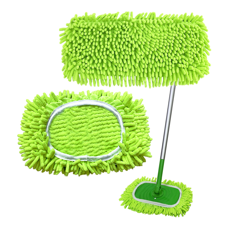 Kompatibilno s Swiffer Sweeper plosnatim mopom, zelena Chenille zamjenska glava za suho i mokro čišćenje