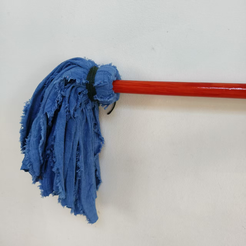 Mop s drvenom drškom od drveta, terry krpa starinskog tipa, za mokro i suho čišćenje, okrugla glava za pod