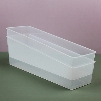 Prozirna kutija za prikaz na policama supermarketa, plastična kutija za skladištenje sitnih dijelova, kutija s nagibnim otvorom, 2 L, dimenzije 34,5×11,5×12 cm