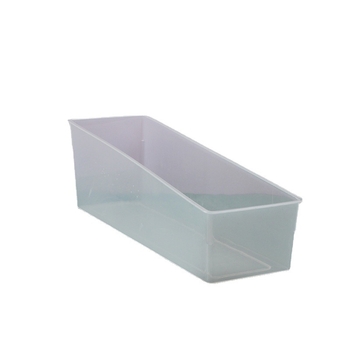 Prozirna kutija za prikaz na policama supermarketa, plastična kutija za skladištenje sitnih dijelova, kutija s nagibnim otvorom, 2 L, dimenzije 34,5×11,5×12 cm