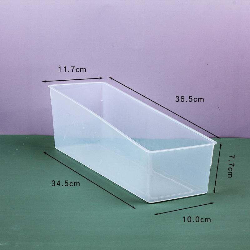 Prozirna kutija za prikaz na policama supermarketa, plastična kutija za skladištenje sitnih dijelova, kutija s nagibnim otvorom, 2 L, dimenzije 34,5×11,5×12 cm