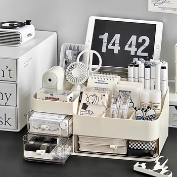 Akrilni stolni organizator s ladicom za olovke i uredski pribor
