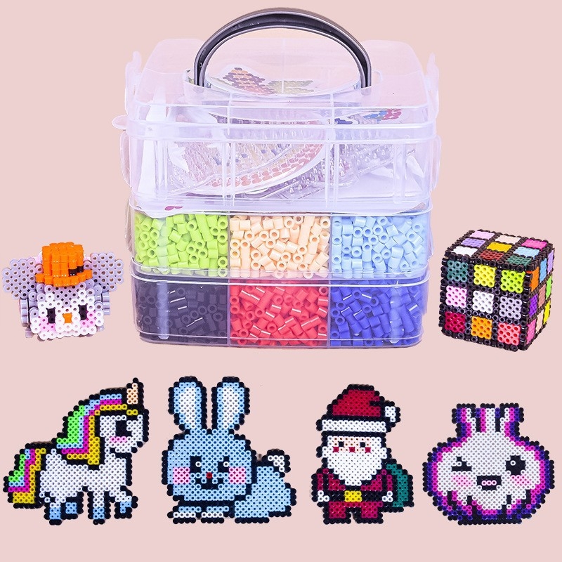 Veleprodajni set 5 mm mozaik perli – mala kutija s tri sloja, DIY kreativna slagalica za djecu