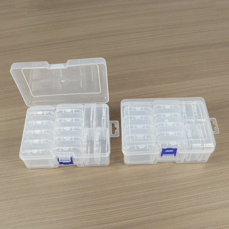 Set kutija s 15 odjeljaka, prozirna plastična kutija za sortiranje perli, dijamantne slike, gumice za kosu i ukosnice, PP organizer