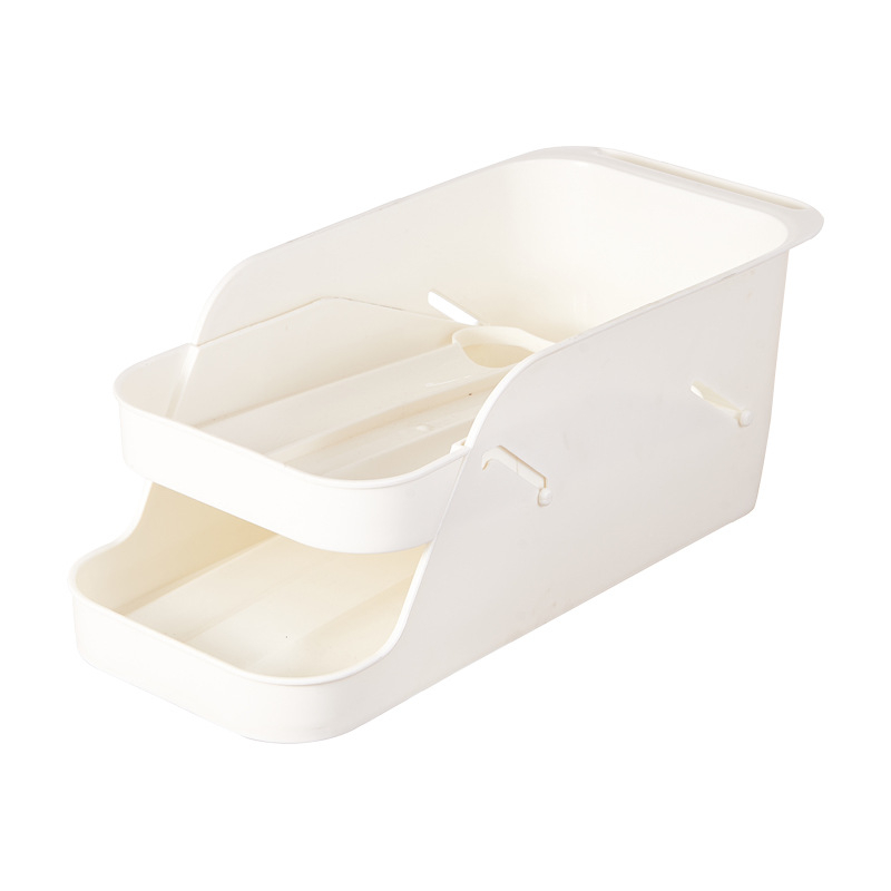 Ladica za pohranu pića u hladnjaku u japanskom stilu, s okretljivim držačem za jaja i dvostrukom ladicom za pohranu