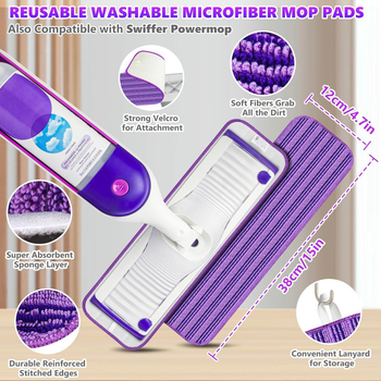Zamjenska glava od mikrovlakana za Swiffer PowerMop (mokra i suha)
