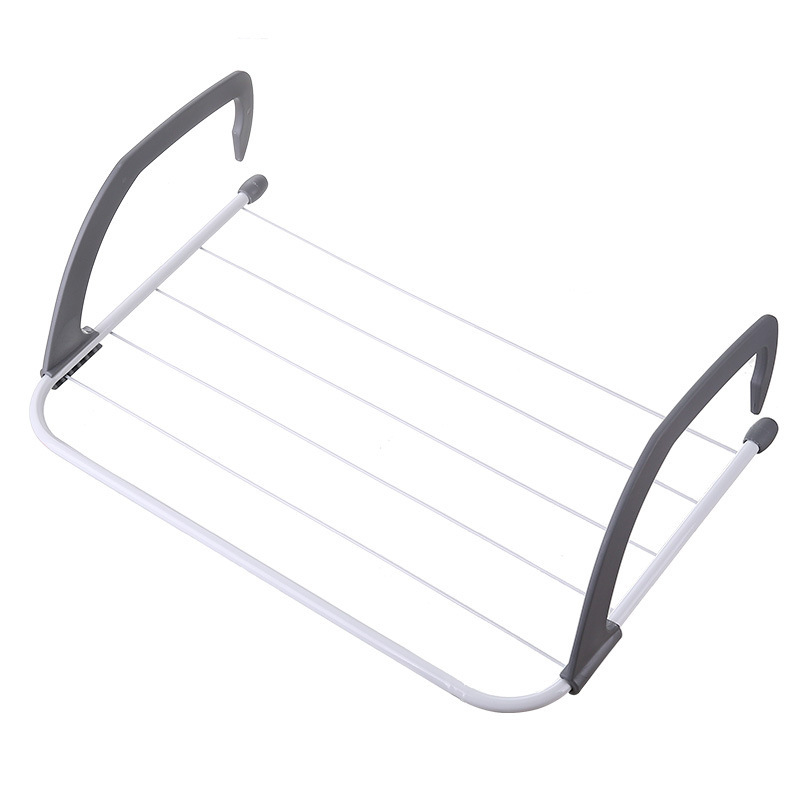 Kreativni viseći sušilac za prozor, fiksni dvostruki rod od željeza, za spavaću sobu, balkon i kupaonicu