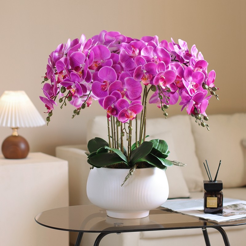 Phalaenopsis umjetni cvjetovi, 9 glav za kućnu dekoraciju i svadbene aranžmane