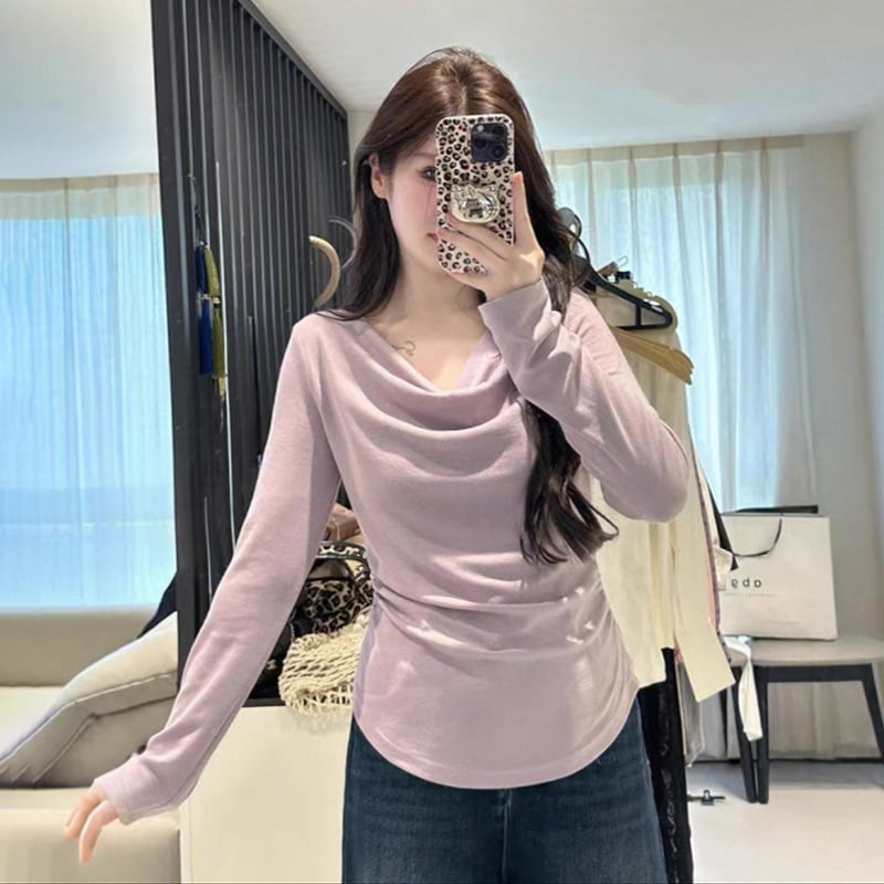 Plus-size ženska majica s dugim rukavima od Derong baršuna, jesen-zima nova kolekcija, elegantan vitak kroj