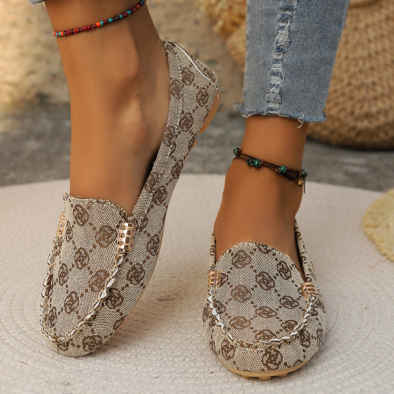Női lélegző denim felsőrésszel rendelkező slip-on lapos talpú cipő, etnikus stílusú mindennapi cipő