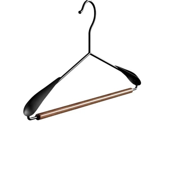 Kovana vješalica od željeza i bukova drveta, debeli rameni dizajn, protuklizna, bez tragova, vintage stil, za dom ili trgovinu