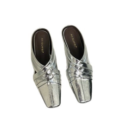 Francia retro stílusú női zárt orrú papucs, klinikus sarokkal, slip-on lazy mules, félpapucs, tavaszi 2026 modell