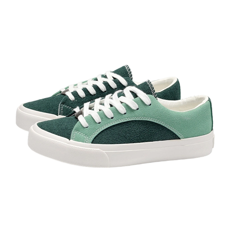 Uniszex vászon sneaker, fekete-fehér, hongkongi stílus, koreai stílus, alacsony talpú mindennapi cipő